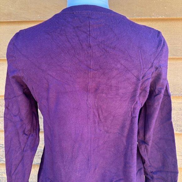 DKNY Jeans Plum V-Neck Oversized Soft  Sweater Size M/L - Picture 6 of 7
